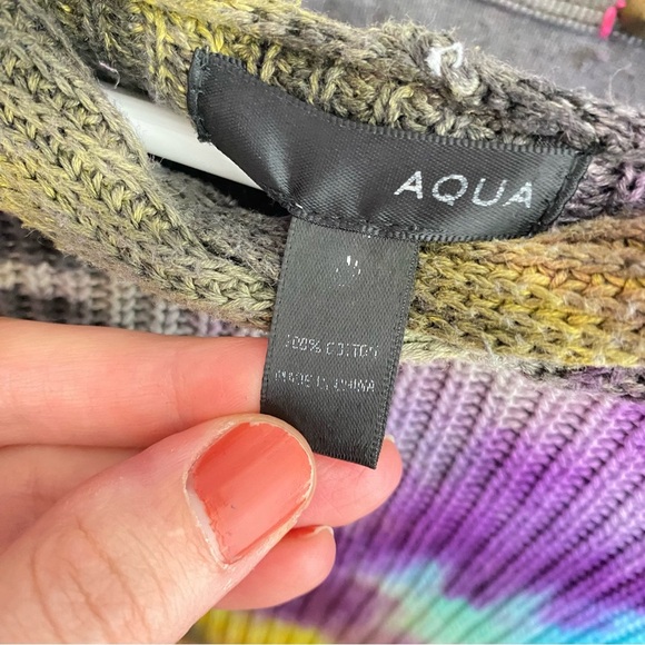 Aqua Geode Tie Dye Sweater Hoodie Womens Size Small Pullover Upcycled Handmade - Picture 5 of 8